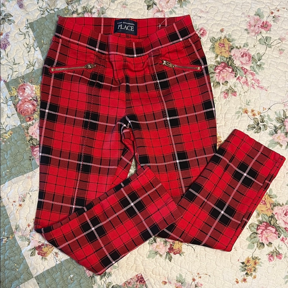 The Children's Place Red Plaid Leggings